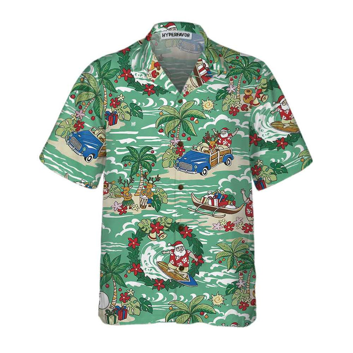 Lune London | Hawaiian shirt Santa In Hawaii, funny Christmas shirt, best gift for Christmas