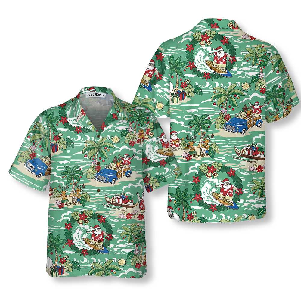 Lune London | Hawaiian shirt Santa In Hawaii, funny Christmas shirt, best gift for Christmas