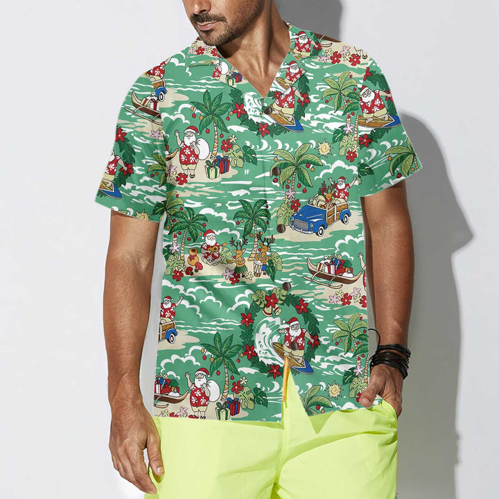 Lune London | Hawaiian shirt Santa In Hawaii, funny Christmas shirt, best gift for Christmas