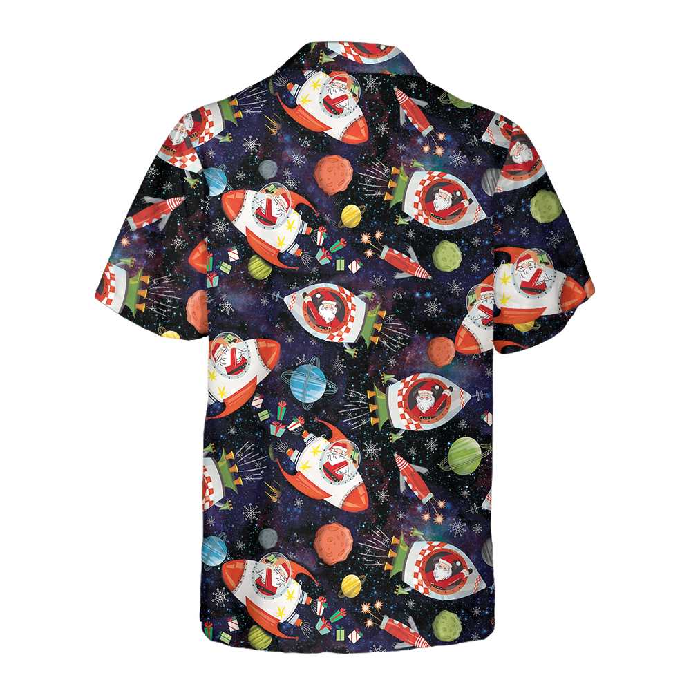 Lune London | Santa in Space Hawaiian Shirt, Fun Santa Shirt, Gift for Christmas