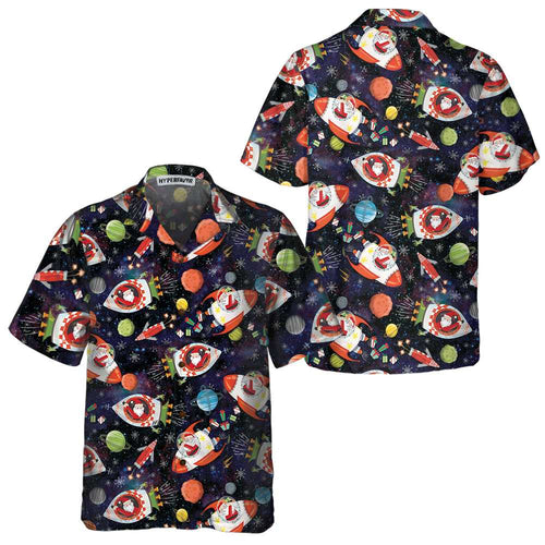 Amarae | Santa in Space Hawaiian Shirt, Fun Santa Shirt, Gift for Christmas