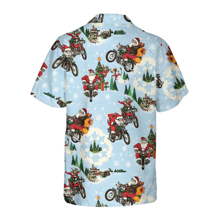 Lune London | Santa on Motorcycle Hawaiian Shirt, Fun Santa Shirt, Best Gift for Christmas