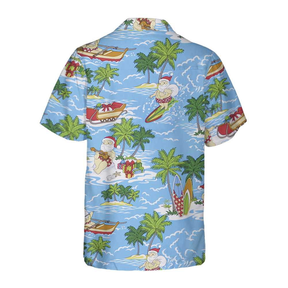 Lune London | Tropical Hawaiian Christmas Santa Sailing T-shirt, Fun Santa Claus T-shirt, Best gift for Christmas