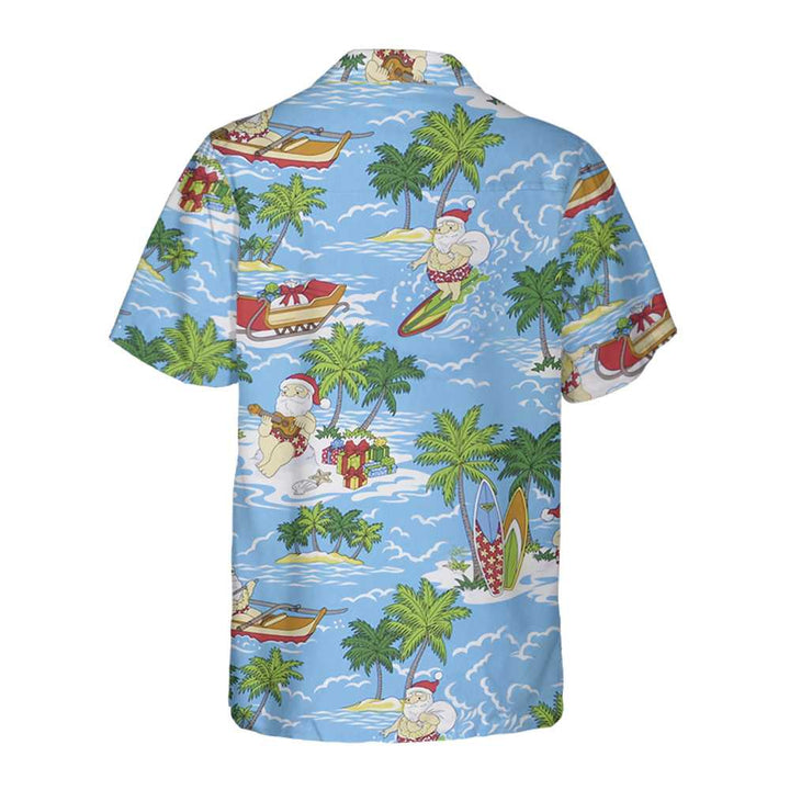 Lune London | Tropical Hawaiian Christmas Santa Sailing T-shirt, Fun Santa Claus T-shirt, Best gift for Christmas