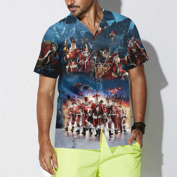 Lune London | Santa Squad Hawaiian shirt Fun Santa, Christmas Hawaiian shirt for men