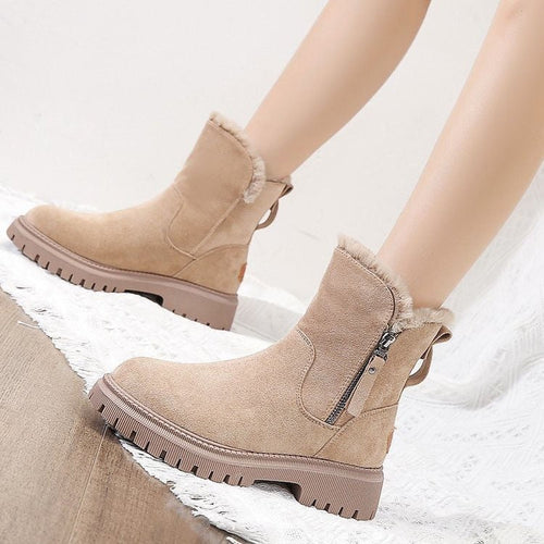 Amarae | Women's Winter Ankle Boots In Suede Look with Warm Lining Plus Sizes
