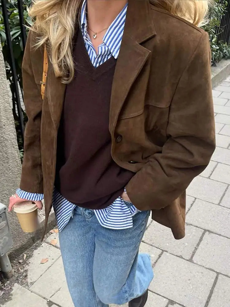 Amarae | Classic Suede Coat for Women