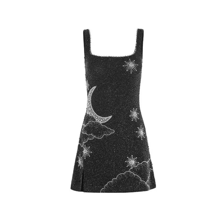 Lune London | Celestial Sparkle Mini Dress Party Dress with Moon and Star Decoration