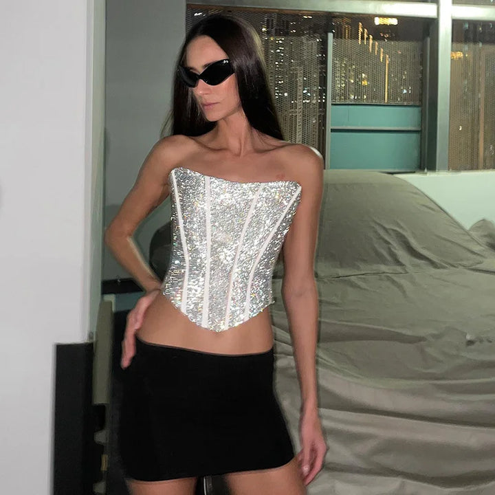 Lune London | Corset Strapless Glitter Top