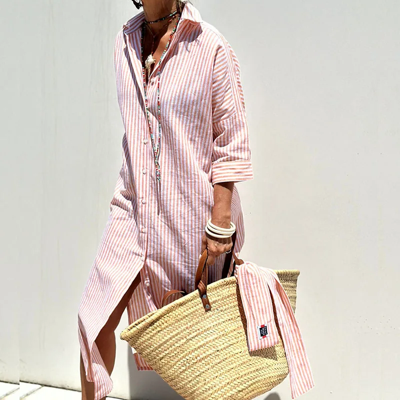 Lune London | Elegant Striped Shirt Dress