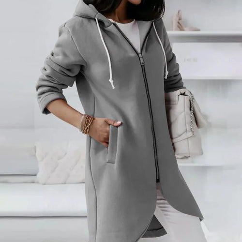 Amarae | Hooded cardigan with curved hem