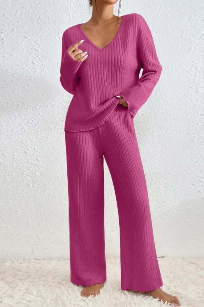 Amarae | Women's Ribbed Two-Piece Loungewear Set