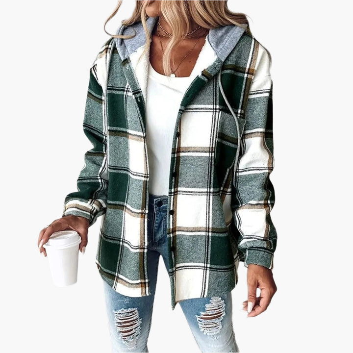 Amarae | Casual checked jacket with hood - Casual autumn-winter style