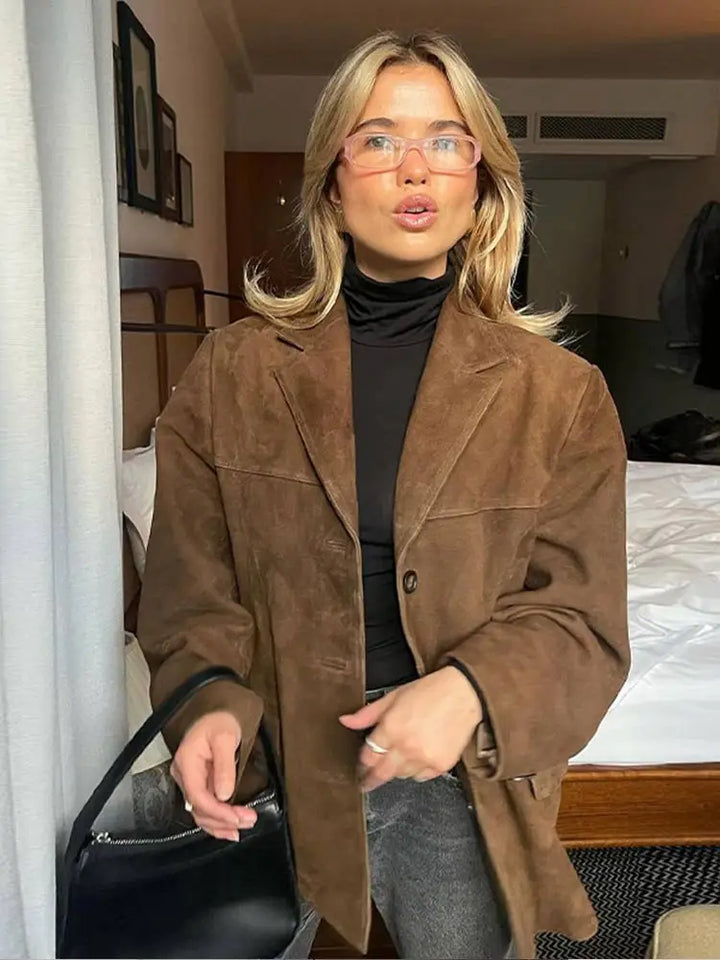 Amarae | Classic Suede Coat for Women