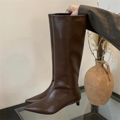 Amarae | Knee-length thin heeled boots