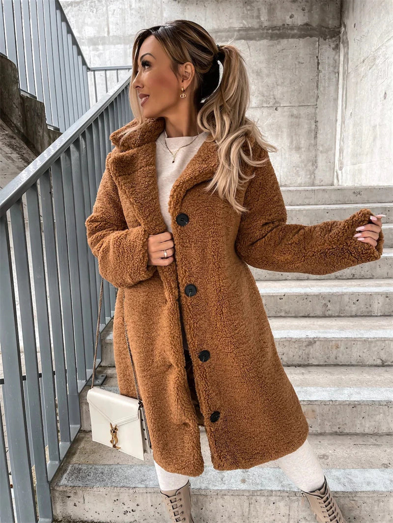 Amarae - Long coat in lambskin