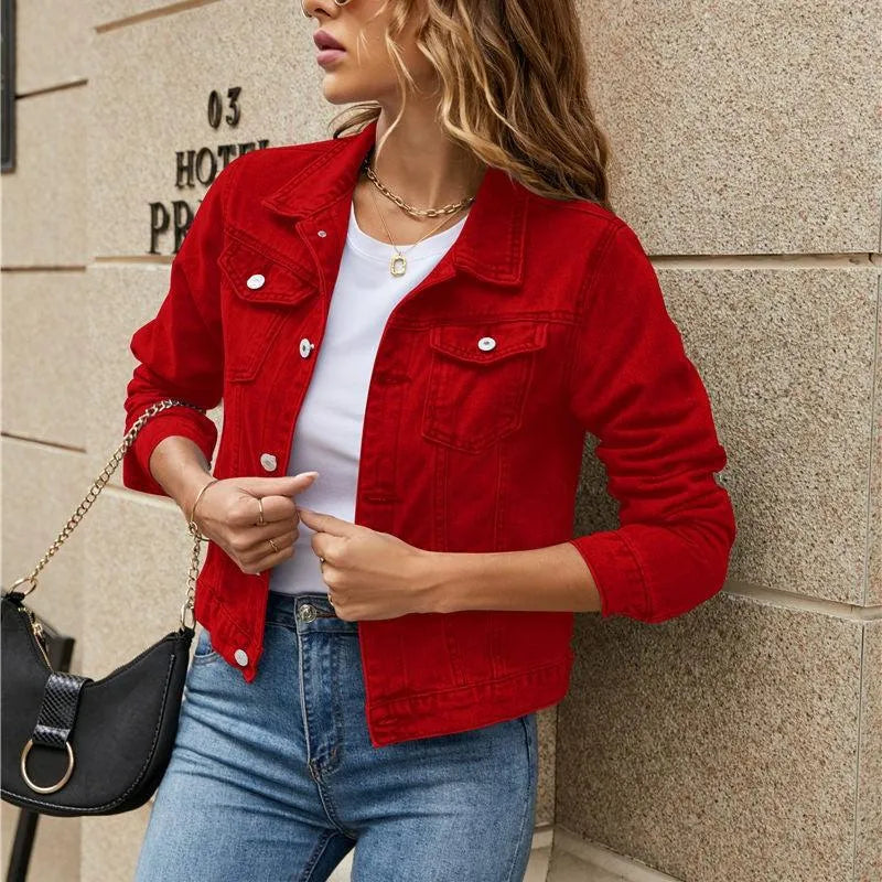 Lune London | Women's Denim Jacket - Modern - Heavyweight Denim with Button Closure and Chest Pockets - Perfect for Casual Outfits