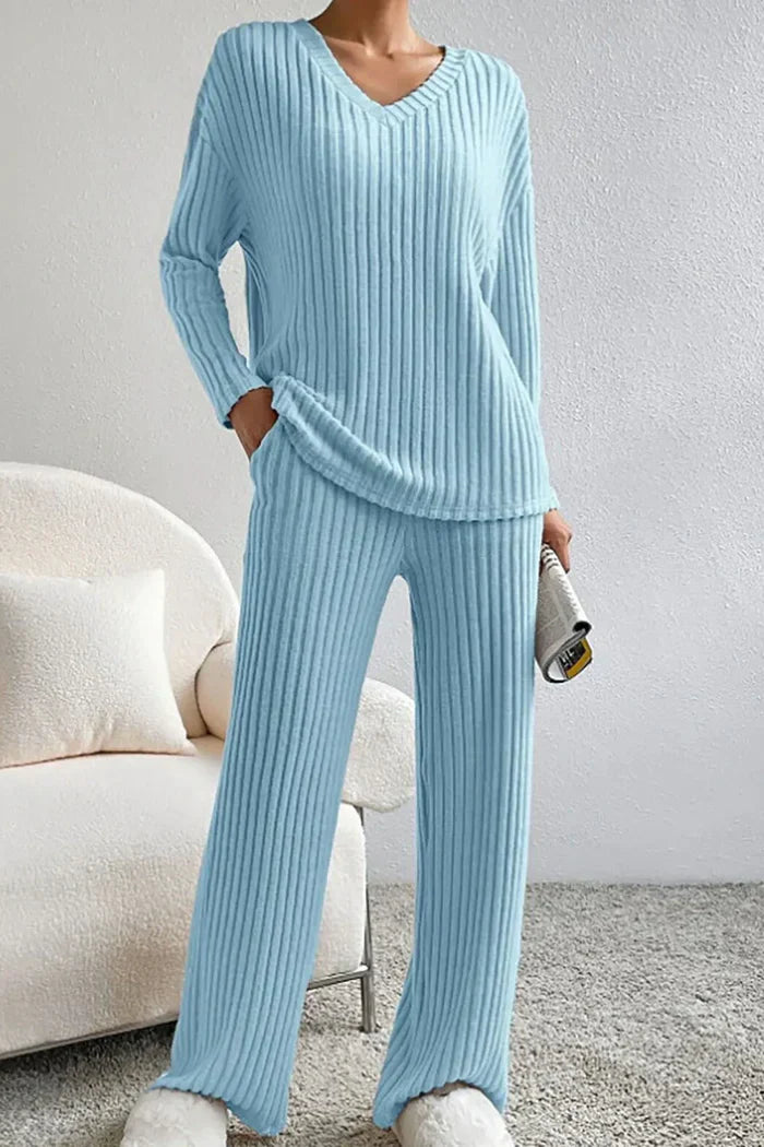 Amarae | Women's Ribbed Two-Piece Loungewear Set