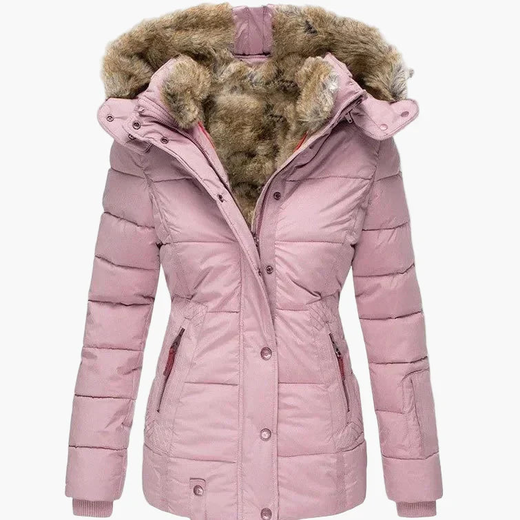 Lune London | Quilted winter jacket with hood and synthetic fur - Highlight your silhouette, ideal for cold days