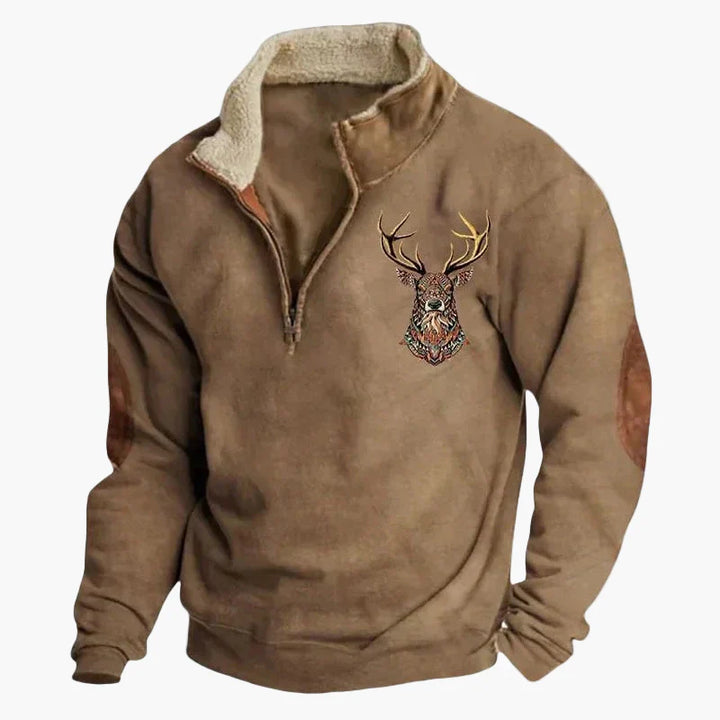 Lune London | Western style sweater with aztec pattern and longhorn design - Comfortable casual sweatshirt for outdoor activities and everyday wear