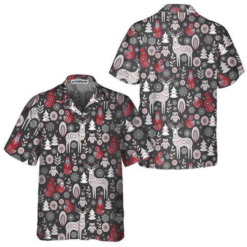 Amarae | Hawaiian shirt Scandinavian forest animals, Cool Christmas shirt for men and women