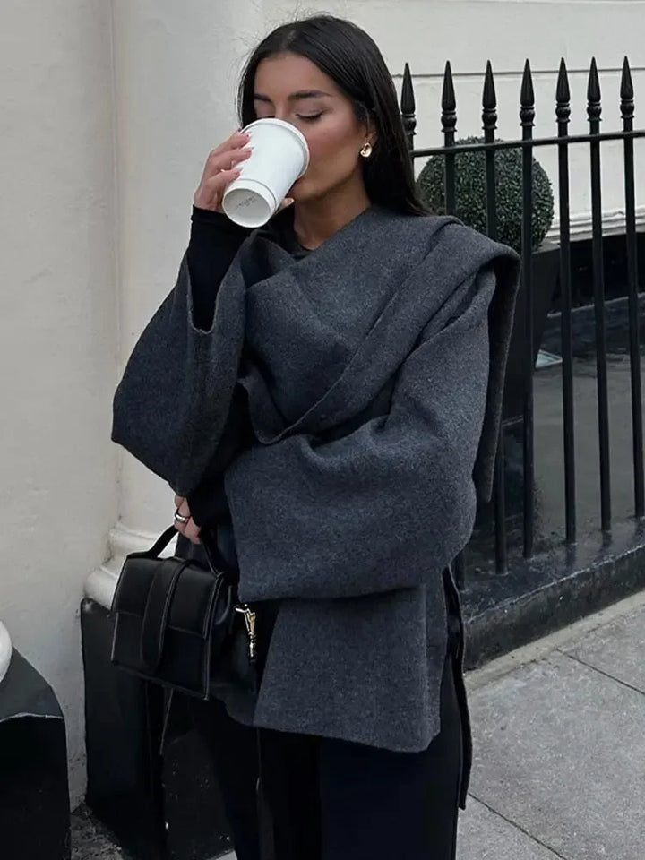 Lune London | Knit Cape Coat with Scarf