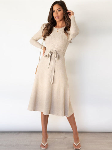 Amarae | Knitted Midi Dress with Round Neckline