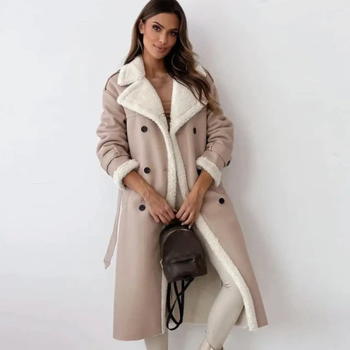 Chic Und Stil | Long Classic Jacket with Fleece Lining and Teddy Collar