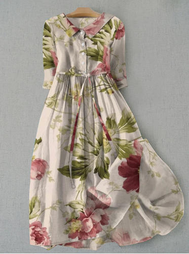 Amarae |  dress with floral pattern and button placket for women