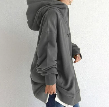 Women's hooded sweatshirt with zipper for autumn/winter