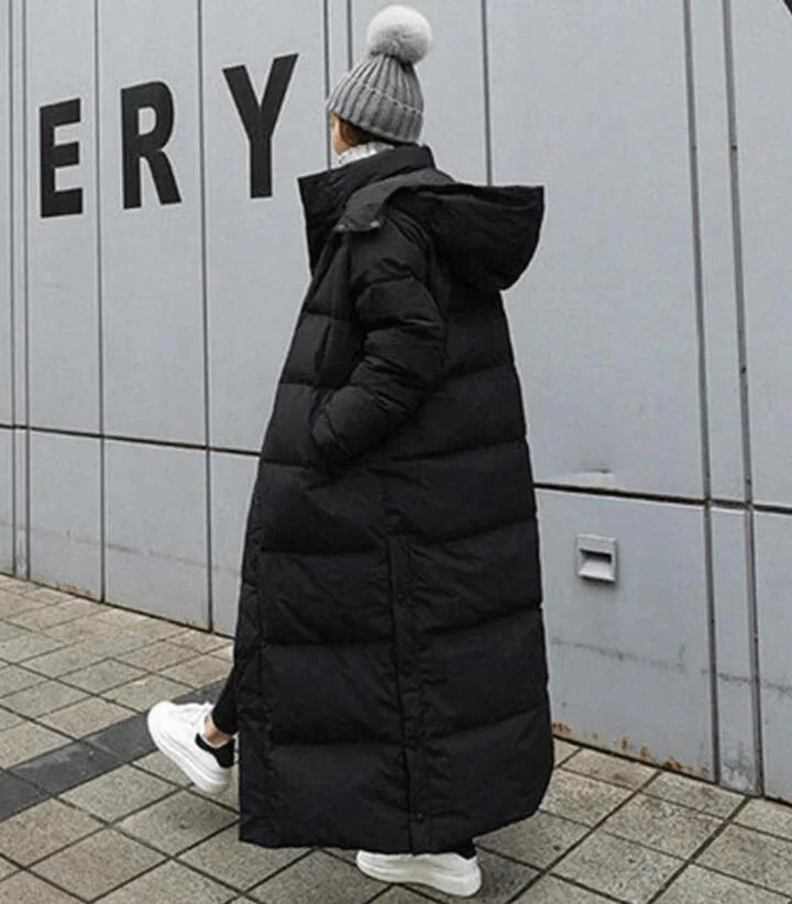 Amarae | Long Down Jacket with Hood for Women