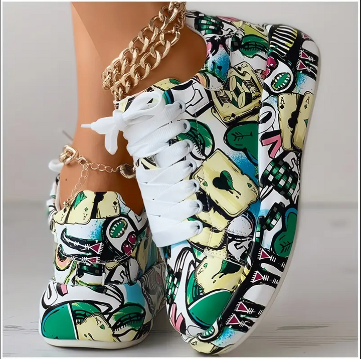 Lune London | Women's Stylish Sneakers with Graffiti Print Comfortable