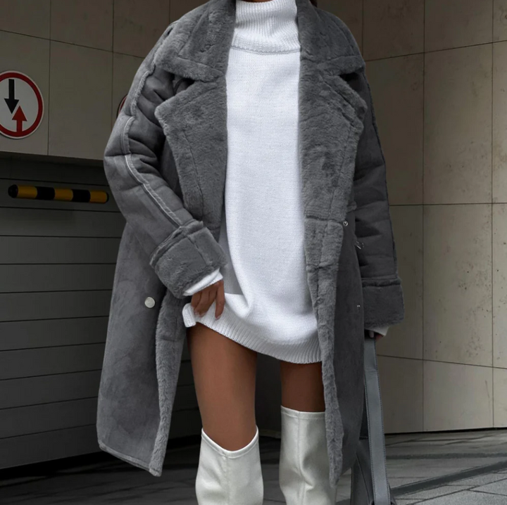 Amarae | elegant long fleece coat for women