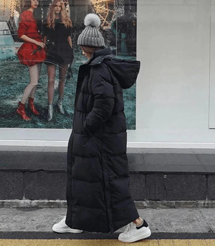 Amarae | Long Down Jacket with Hood for Women