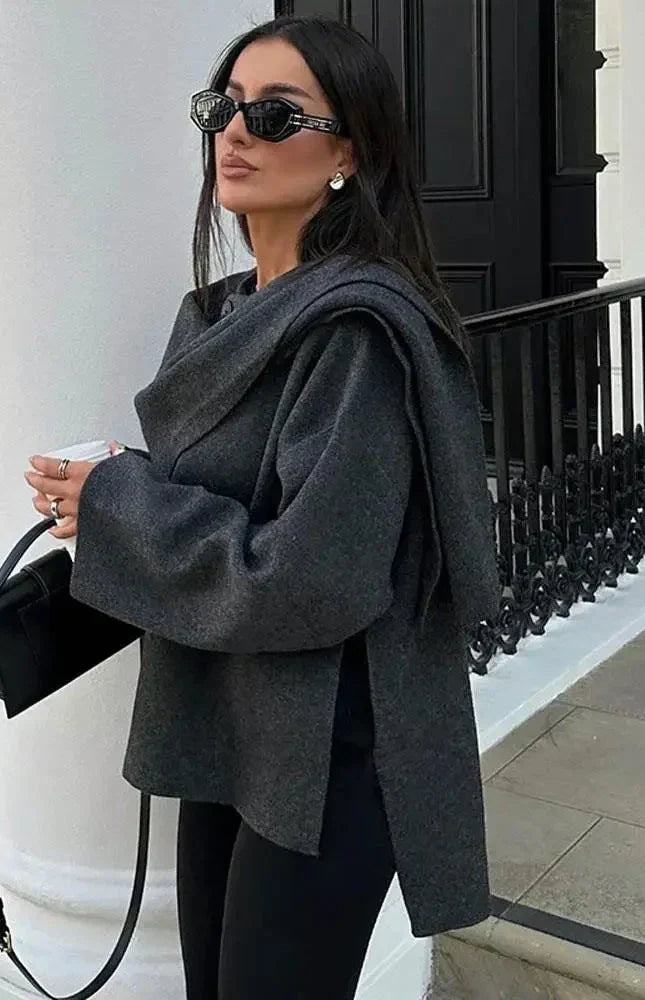 Lune London | Knit Cape Coat with Scarf
