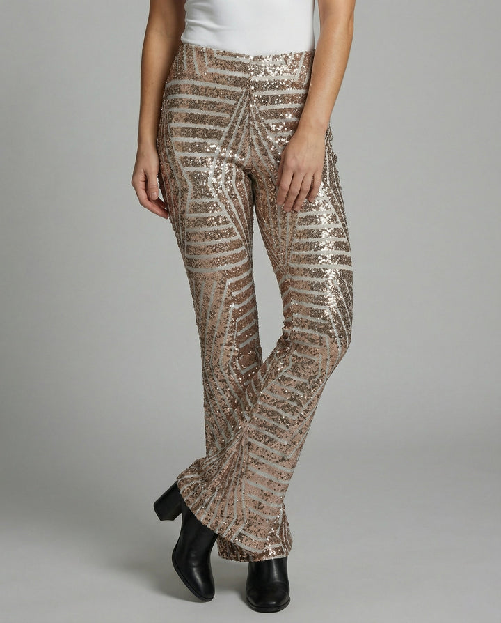 Sparkling Glitter Flared Pants | Amarae