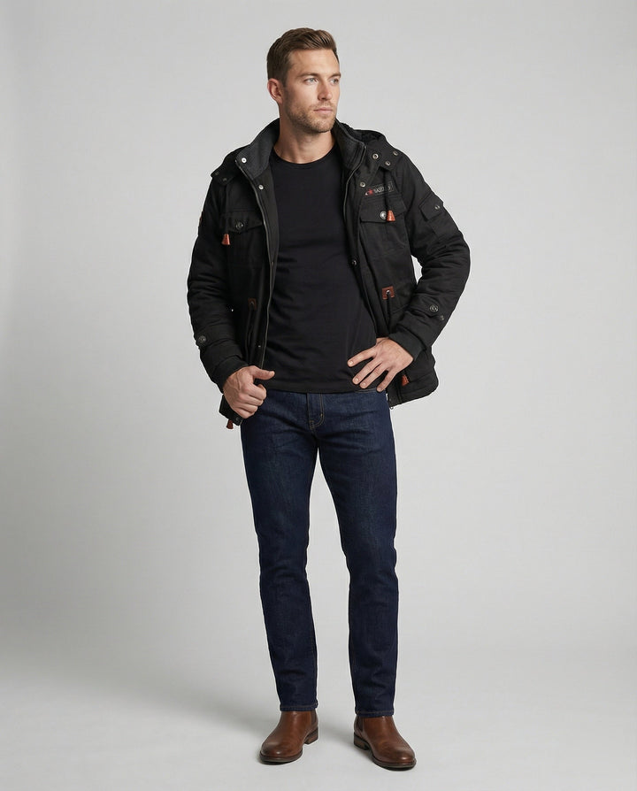 Men's winter jacket made of polyester with stylish design & warming lining | Amarae