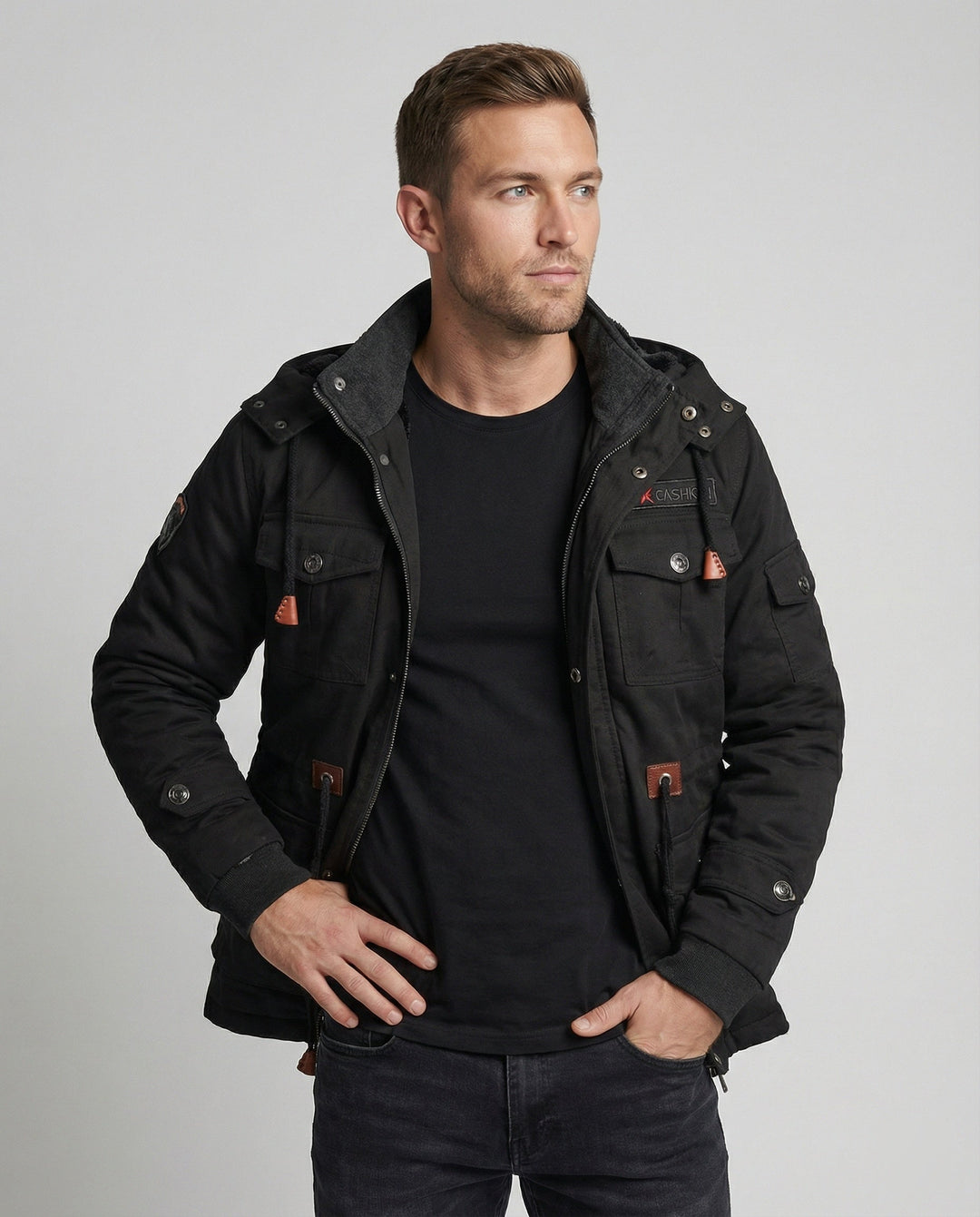 Men's winter jacket made of polyester with stylish design & warming lining | Amarae