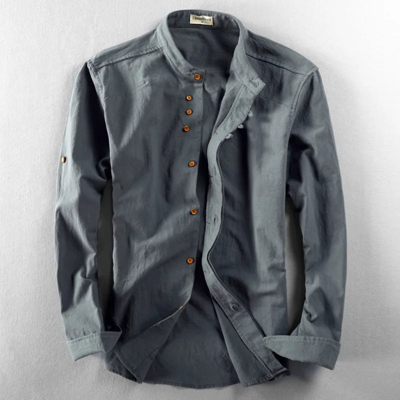 Lune London | Men's Long Sleeve Shirt Made Of Linen and Cotton In Japanese Style