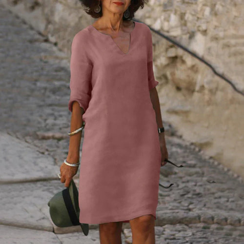 Amarae | Elegant Summer Dress Made of Linen with V-Neck
