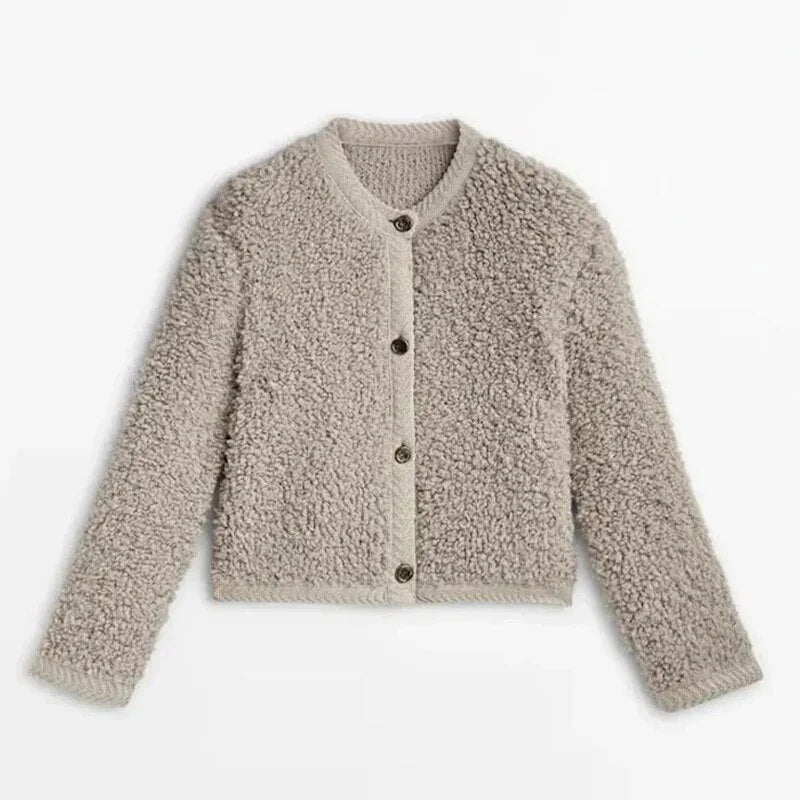 Lune London | Teddy Coat - Oversized Fit - Soft Fur Look - Button Closure - Without Collar