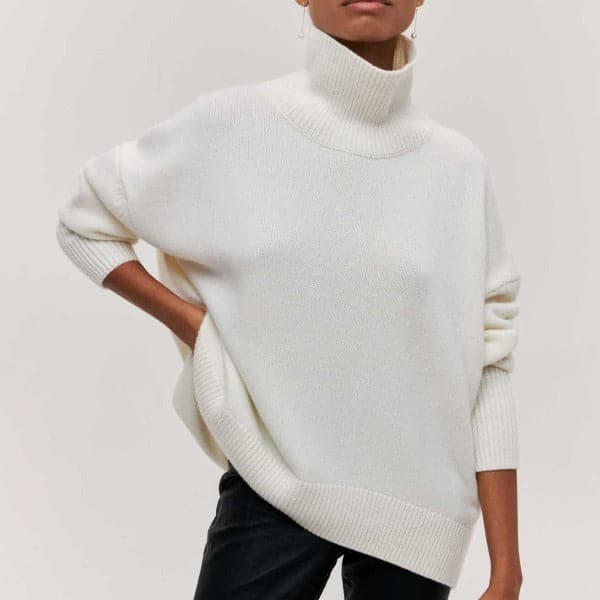 Lune London | Turtleneck Sweater - Oversized Fit - Soft Knit - Short Sleeves