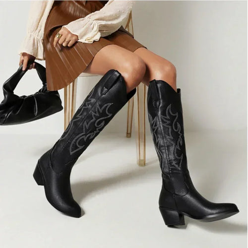 Amarae | Knee-High Cowboy Boots Made Of Suede for Women