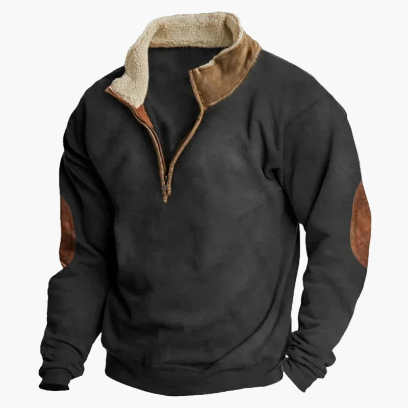 Lune London | Vintage western casual jumper with half zip collar and ethnic pattern for outdoors and leisure
