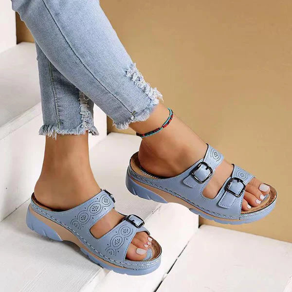 Lune London | Orthopedic Adjustable Sandals - Breathable Synthetic Leather - with Triple Foot Support