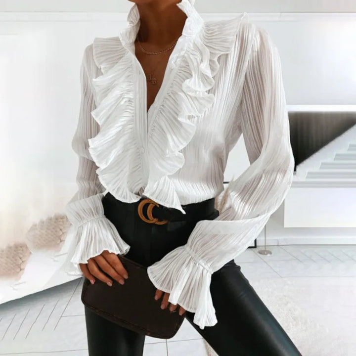 Lune London | Gathered Blouse with Long Sleeves