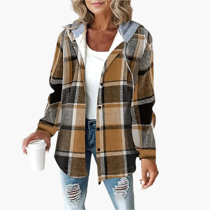 Amarae | Casual checked jacket with hood - Casual autumn-winter style