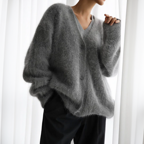 Amarae | Cardigan - Soft Mohair - Oversized Fit - Long Sleeves - Button Closure