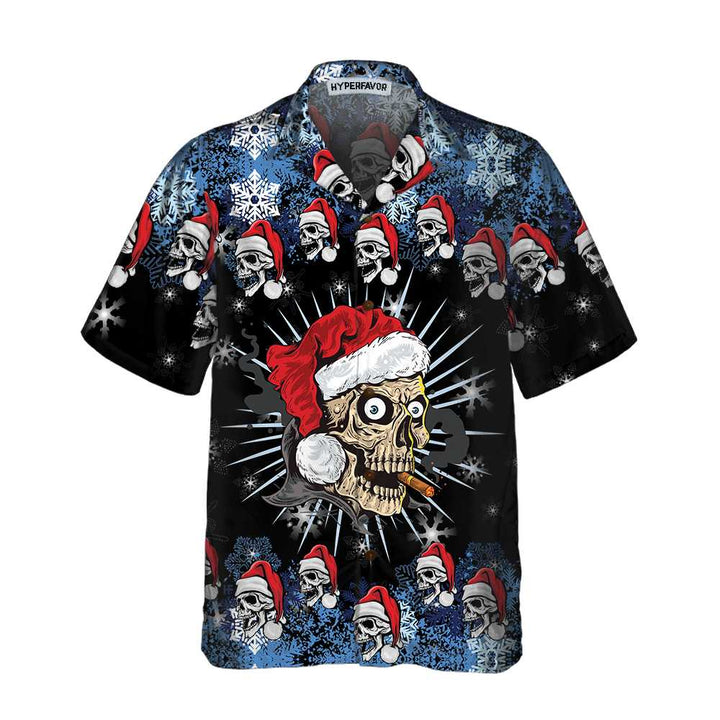 Lune London | Skull Face Cheeky Christmas Edition Hawaii Shirt, Christmas Skull Shirt, Unique Gift For Christmas