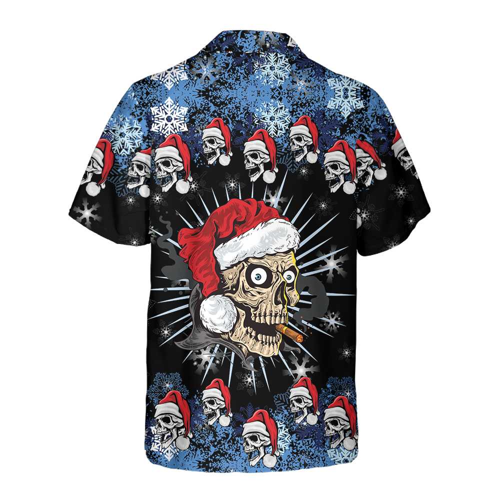 Lune London | Skull Face Cheeky Christmas Edition Hawaii Shirt, Christmas Skull Shirt, Unique Gift For Christmas